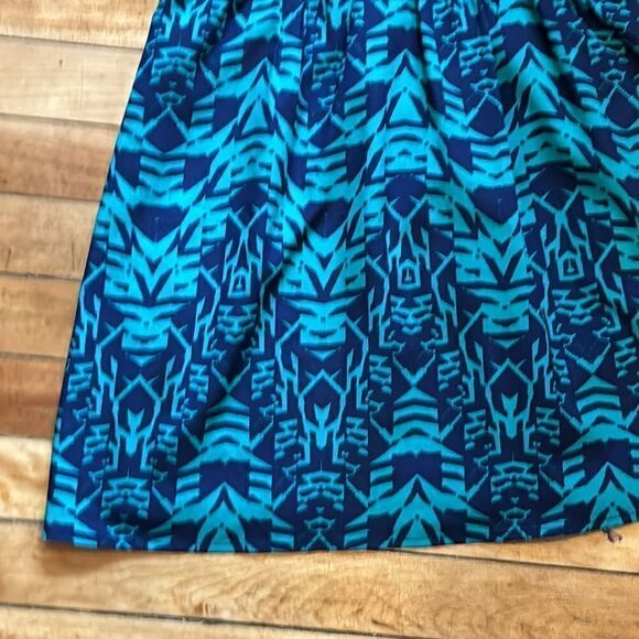 Lily Rose Women’s Dark Teal Patterned Fit and Flare short sleeve dress size XS - Picture 4 of 8
